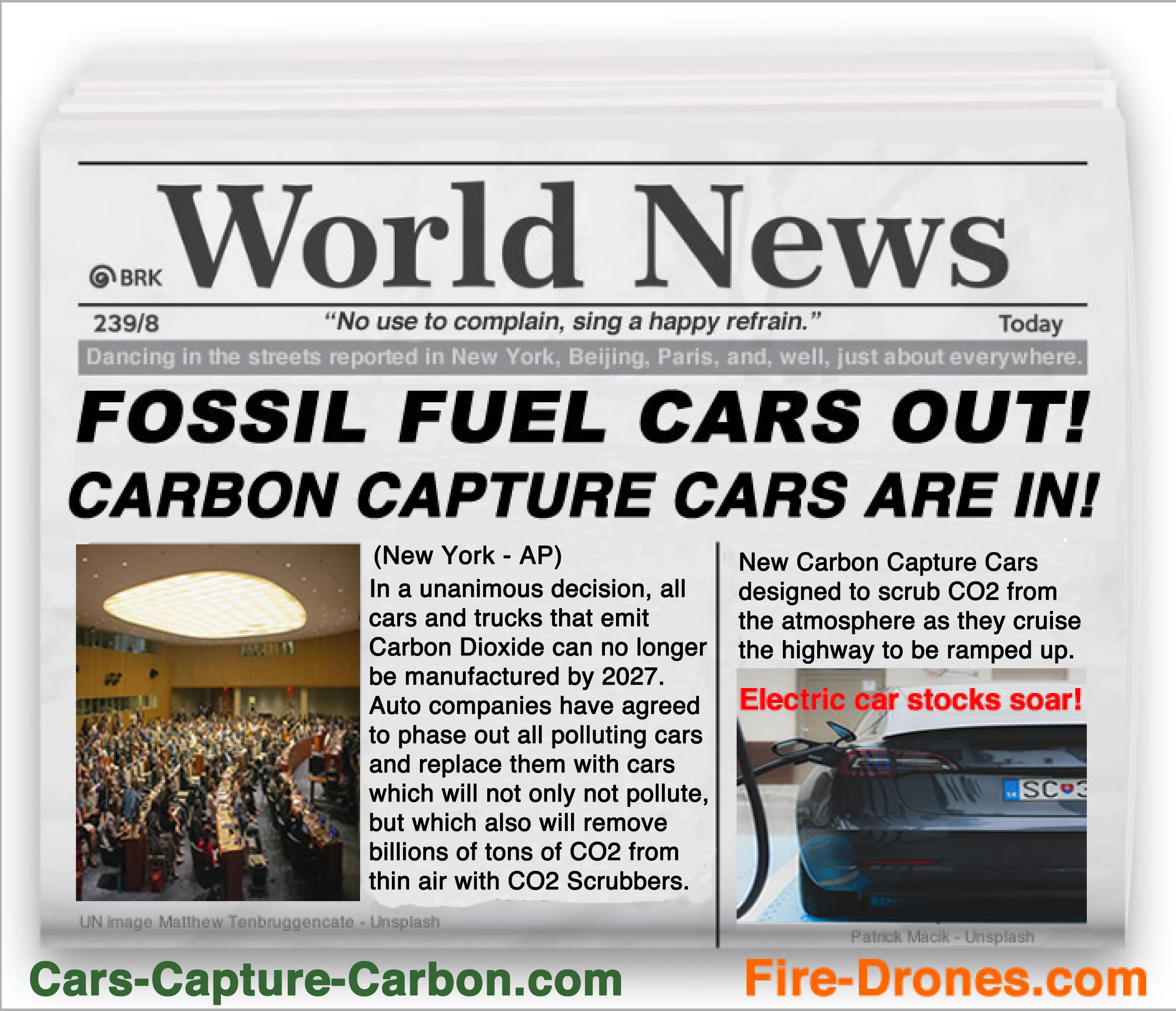 Carbon Capture Cars Newspaper Article